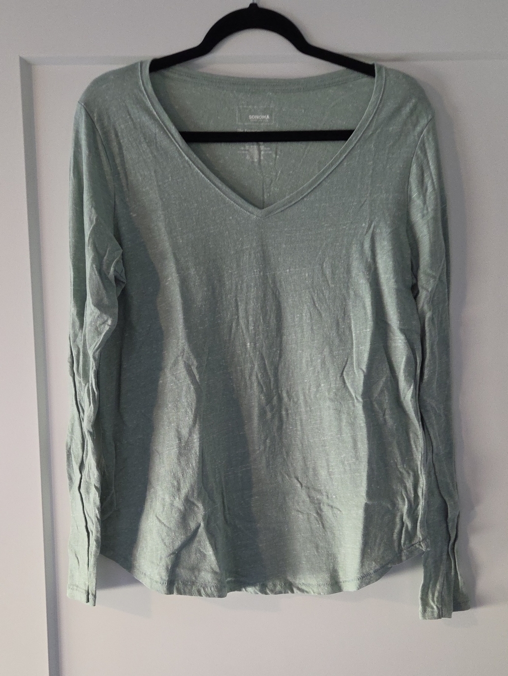 Sonoma V-Neck Long Sleeve Top - Sage